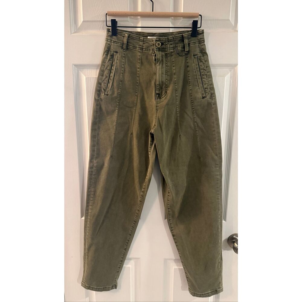 NWT VIGOSS Barrel Trousers Army Green, super Stretch